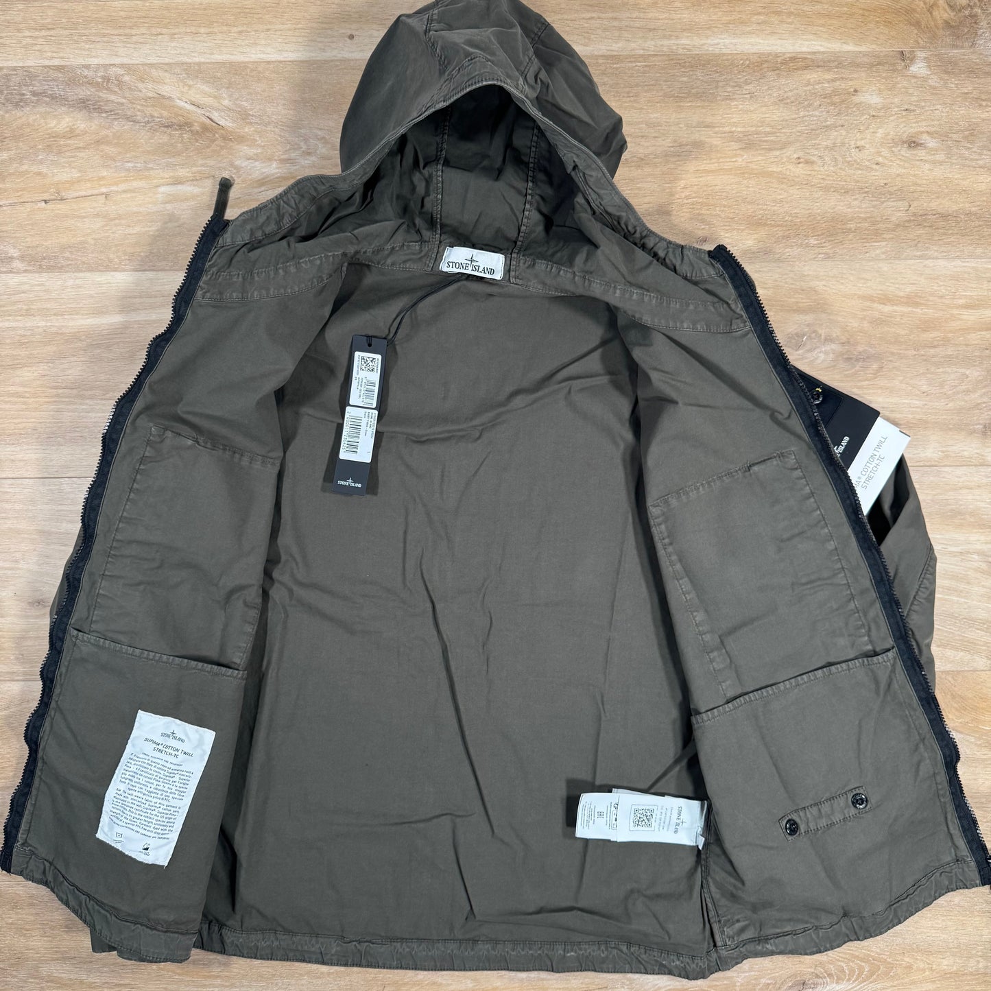 Stone Island Supima Cotton Twill Stretch-TC Jacket in Military Green