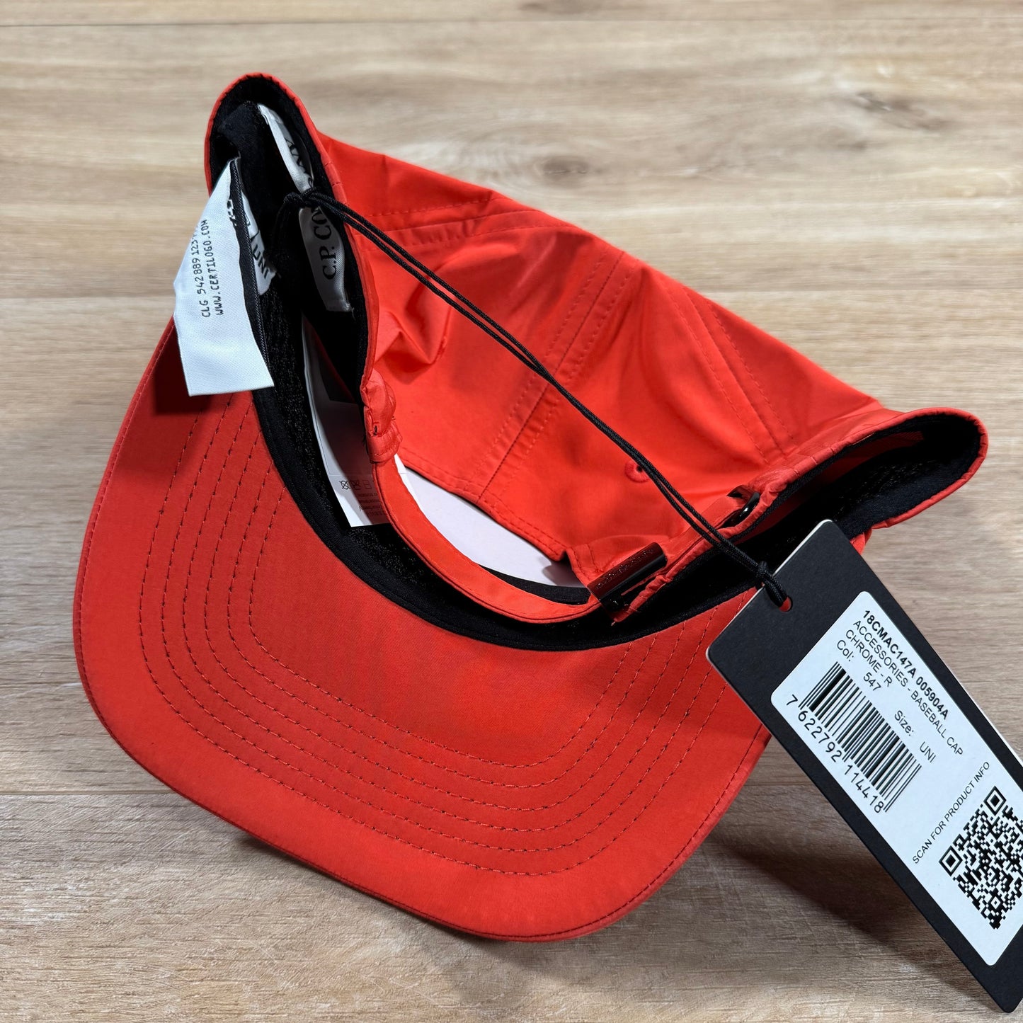 CP Company Chrome-R Logo Cap in Poinciana Orange