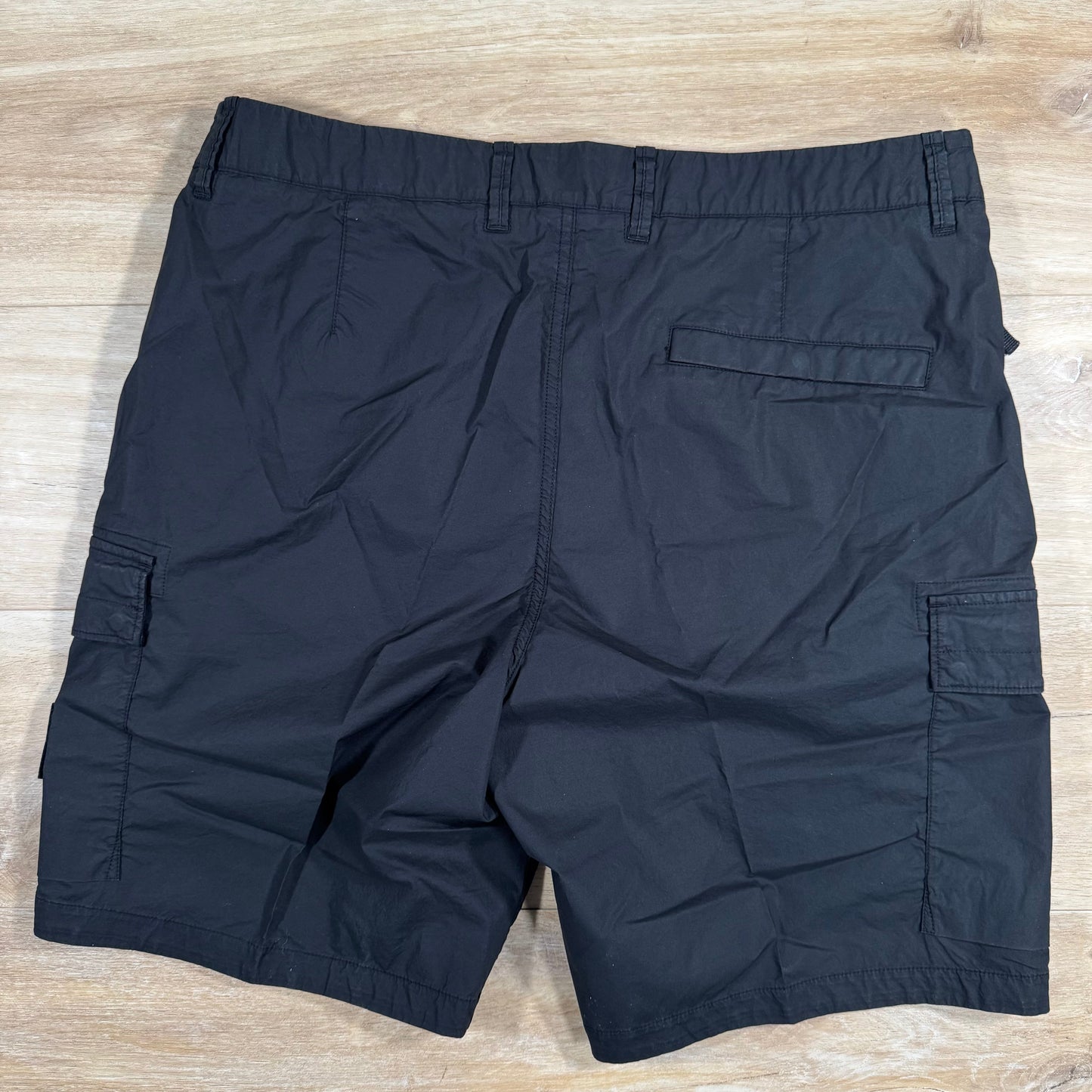 Stone Island Stretch Tela Cargo Bermuda Shorts in Black