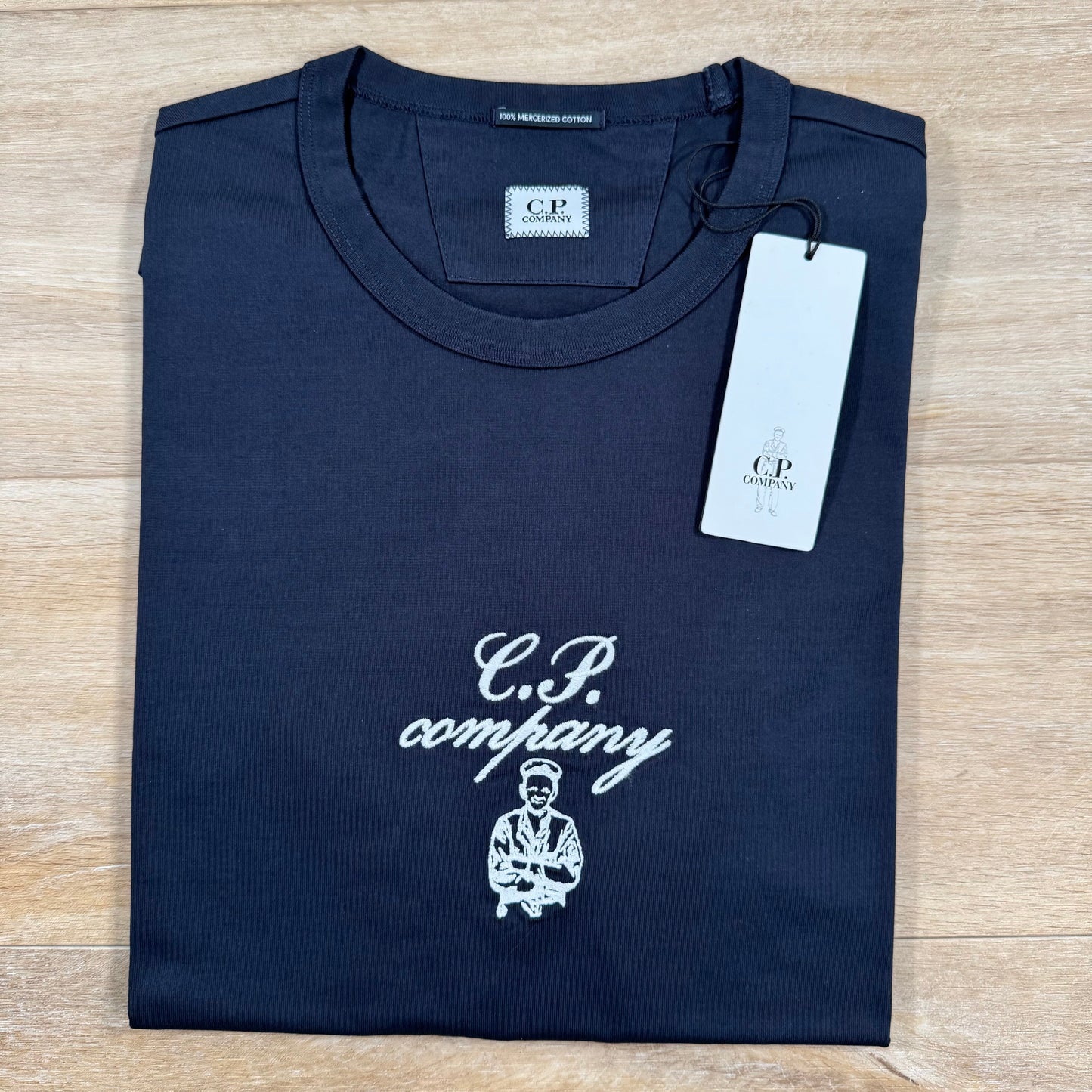 CP Company 30/2 Twisted Embroidery T-Shirt in Navy