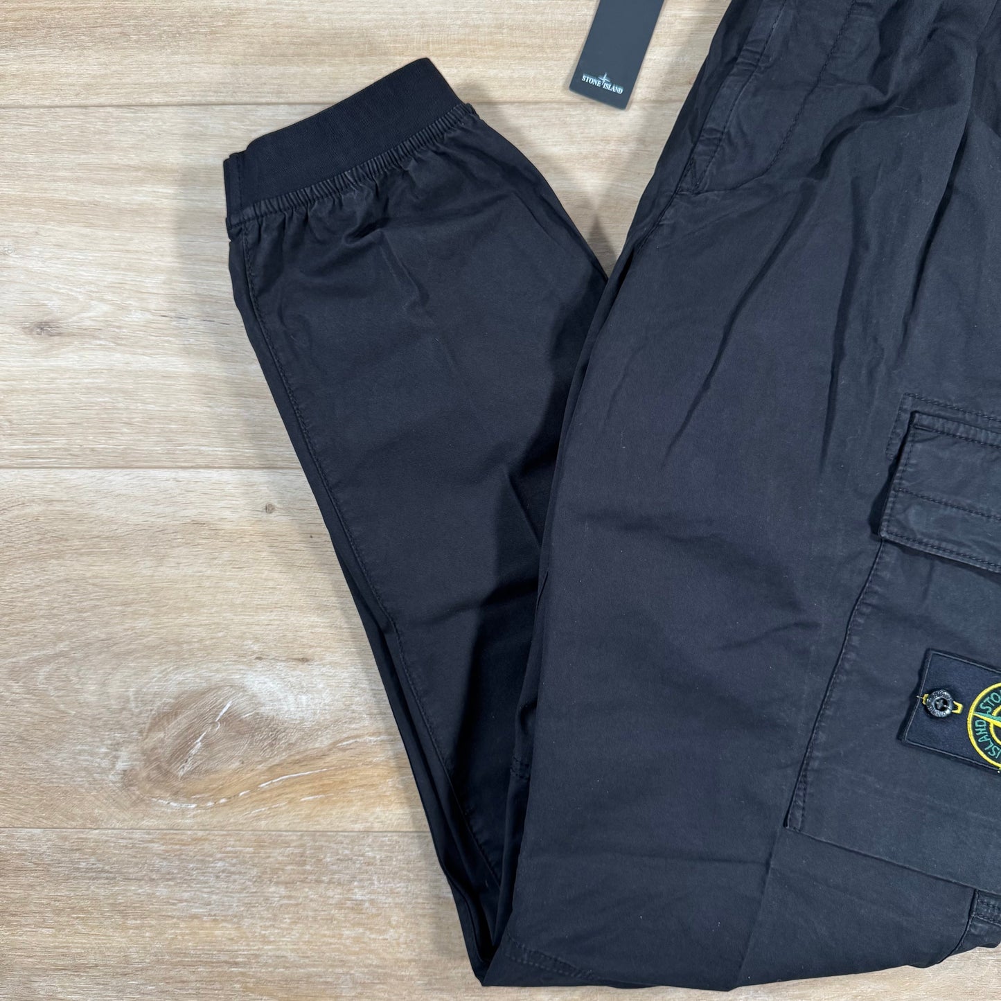 Stone Island Supima Twill Stretch-TC Cargo Pants in Black