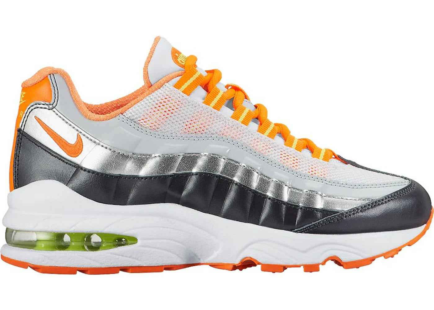 Nike Air Max 95 White Orange Metallic Silver (GS)