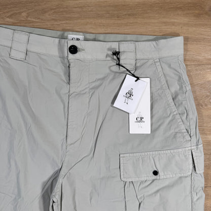 CP Company 50 Fili Stretch Cargo Shorts in Blue Fox - Grey