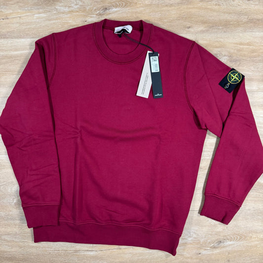 Stone Island Organic Cotton Fleece Sweatshirt in Cherry