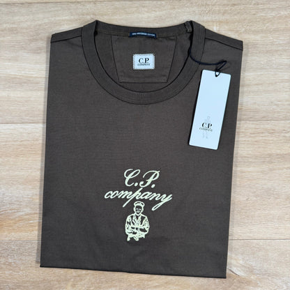 CP Company 30/2 Twisted Embroidery T-Shirt in Ivy Green