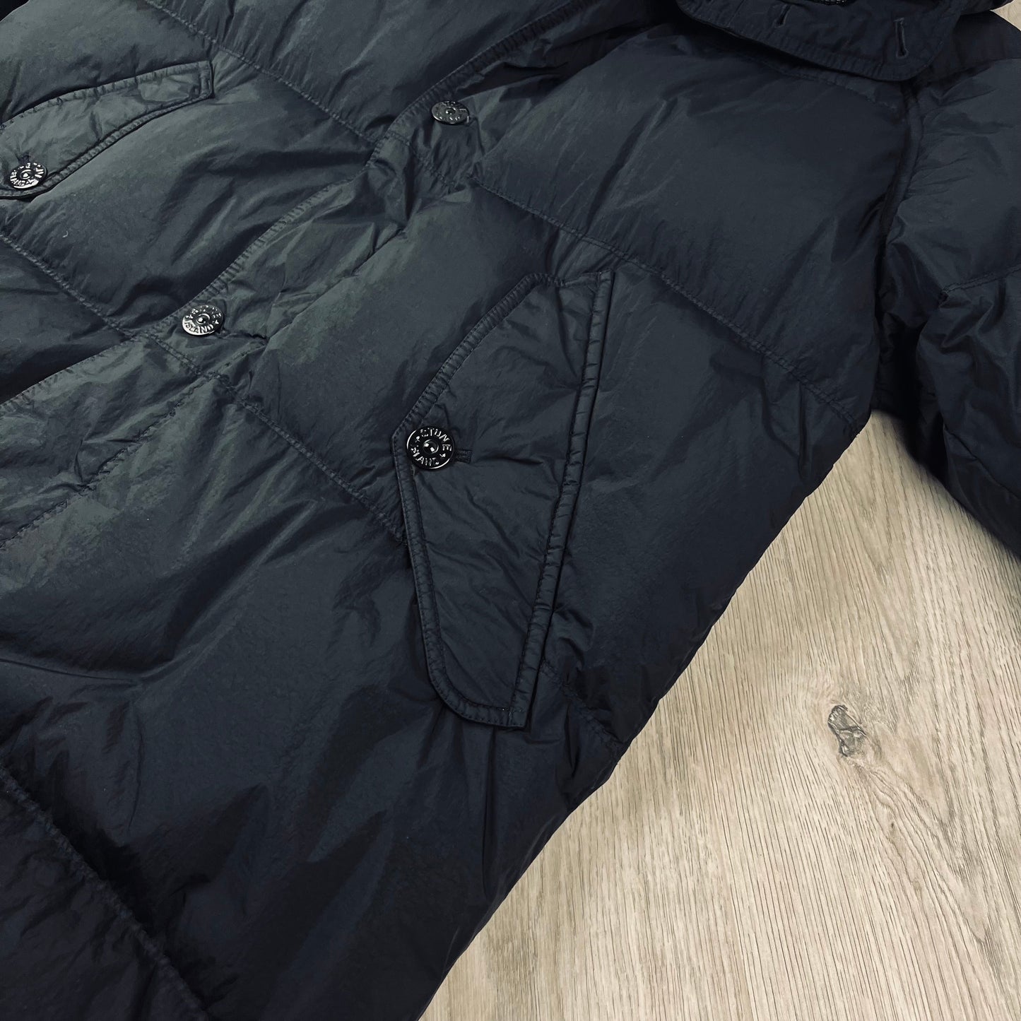 Stone Island Crinkle Reps Down Jacket - Black