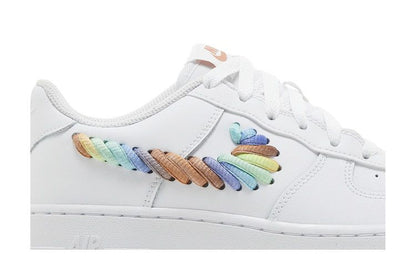 Nike Air Force 1 Low White Rainbow Lace Swoosh (GS)