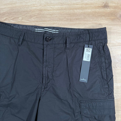 Stone Island Stretch Tela Cargo Bermuda Shorts in Black