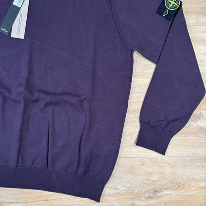 Stone Island Soft Organic Cotton Crewneck Jumper in Burgundy