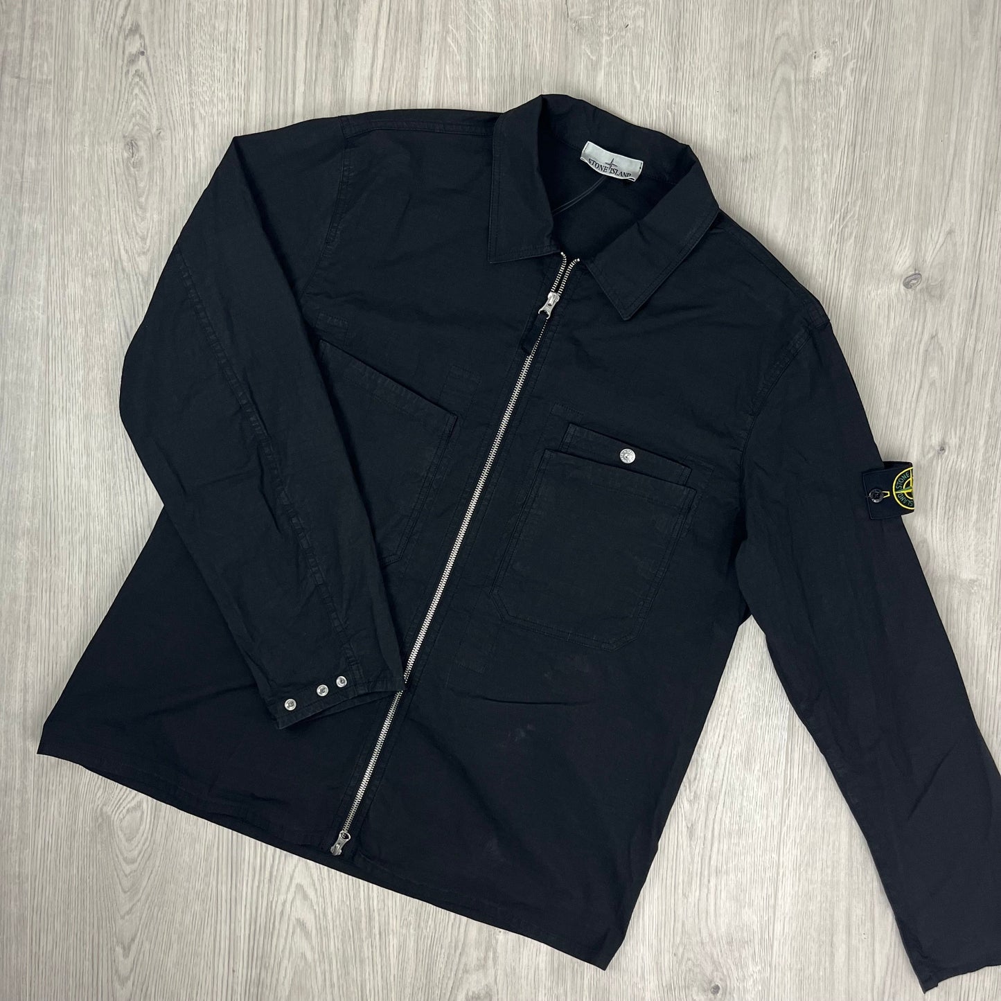 Stone Island Zip Overshirt - Black