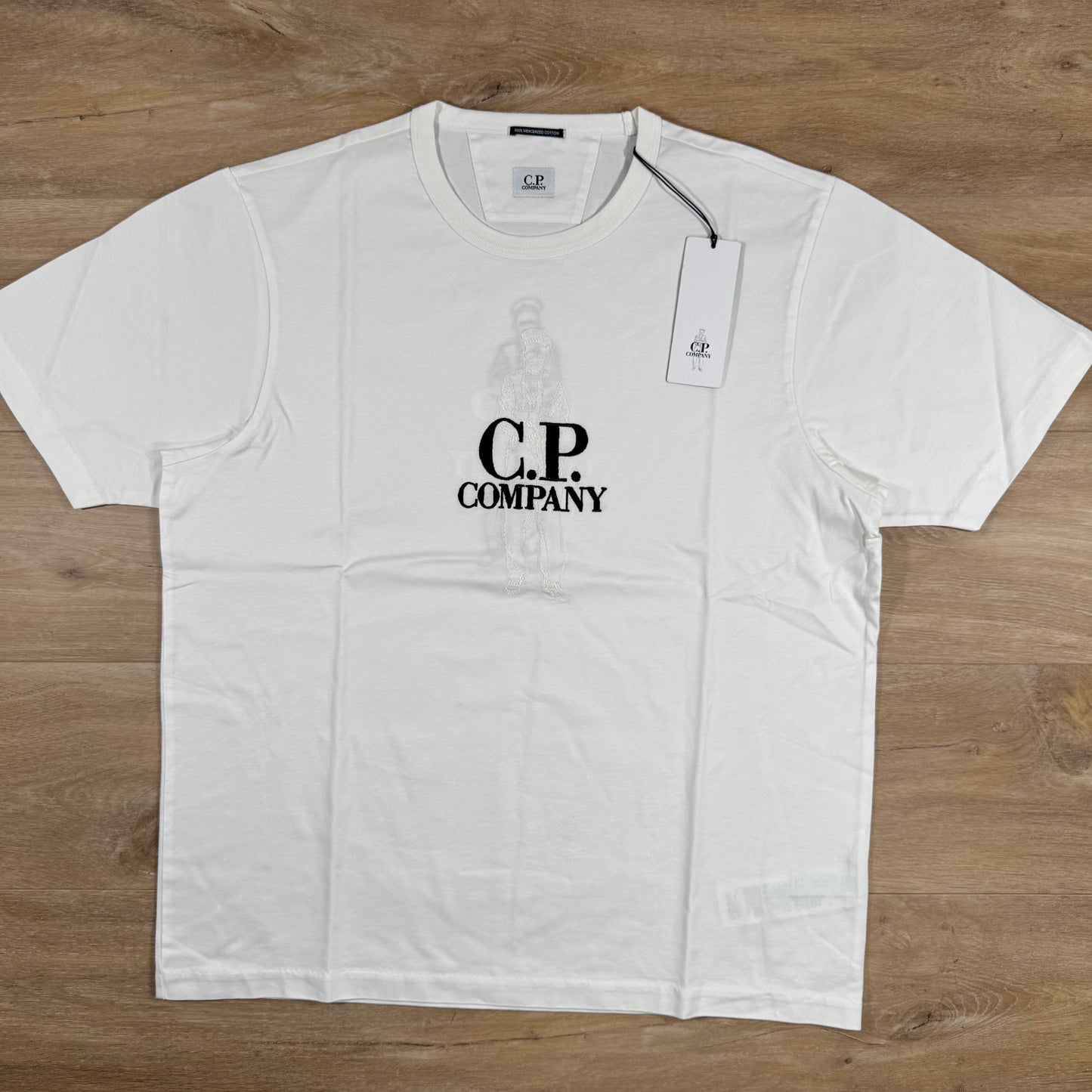 CP Company 30/2 Mercerized Jersey Twisted British Sailor T-Shirt in White