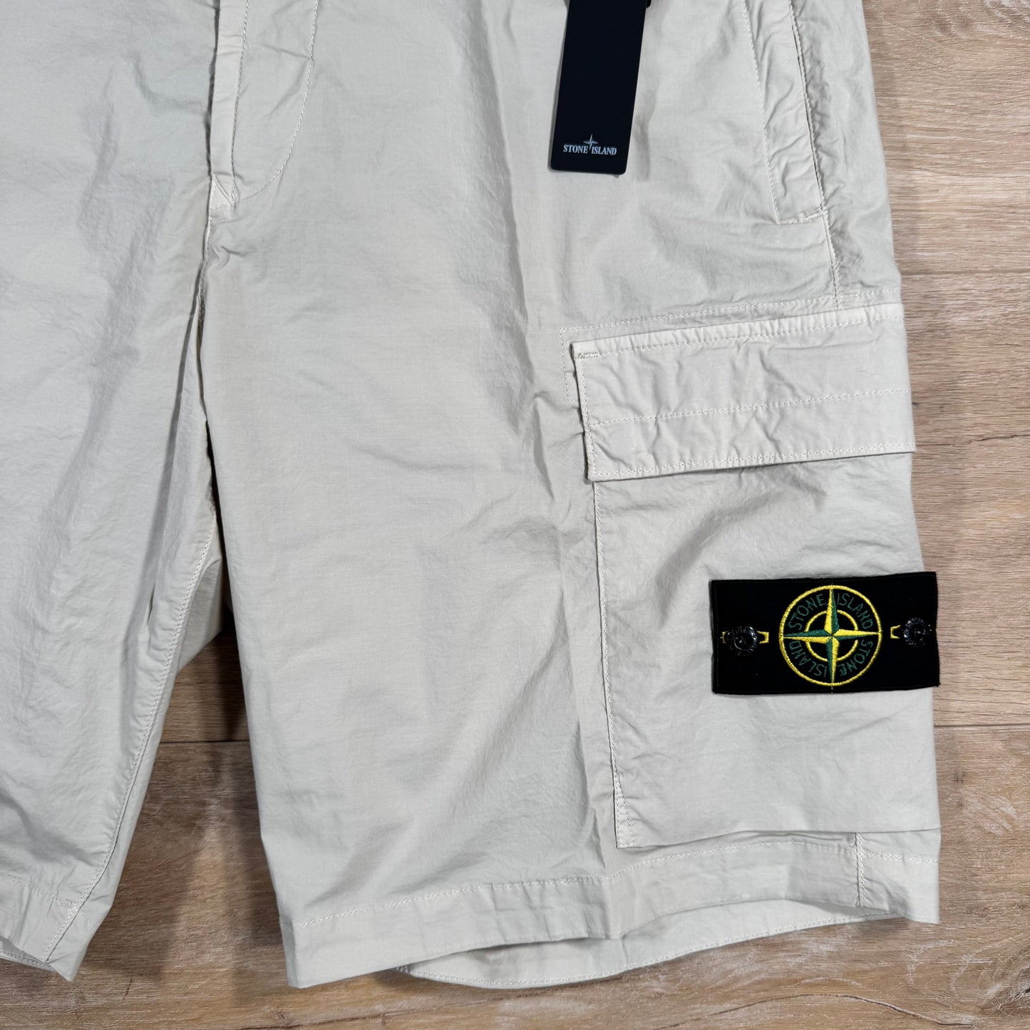 Stone Island Stretch Tela Cargo Bermuda Shorts in Sand