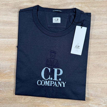 CP Company 30/2 Mercerized Jersey Twisted British Sailor T-Shirt in Navy