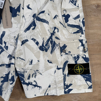Stone Island Scan Camo On Stretch Ripstop-OVD Bermuda Shorts in Desert
