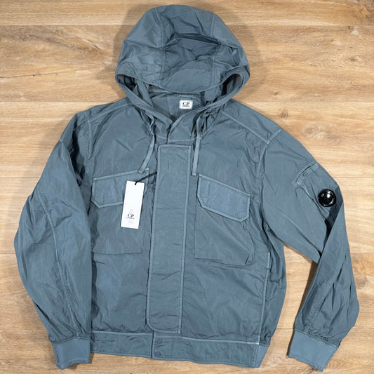 CP Company Chrome-R Hooded Lens Jacket in Stormy Weather - Blue