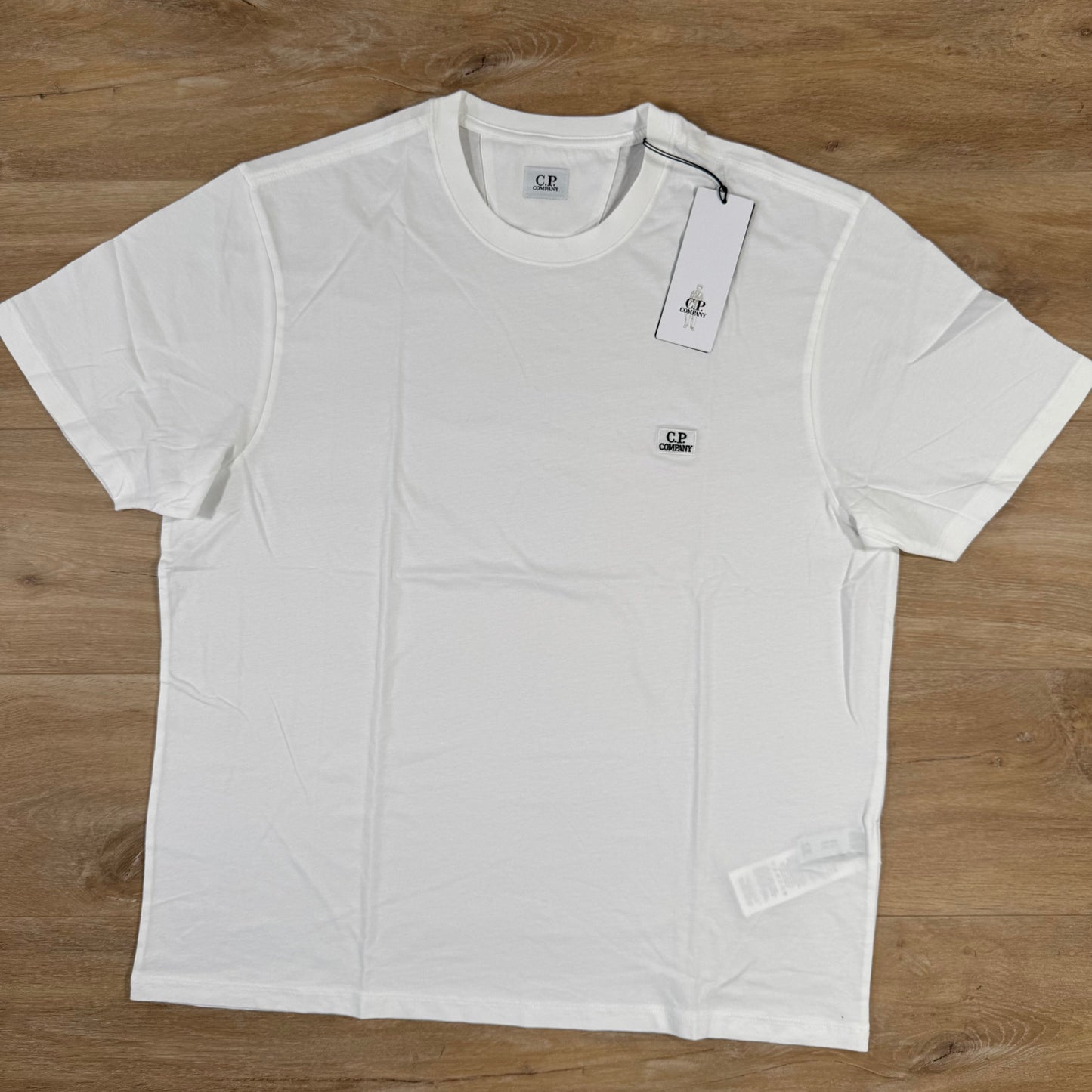 CP Company 30/1 Jersey Logo Patch T-Shirt in Gauze White