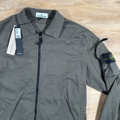 Stone Island Stretch Twill Overshirt in Military Green