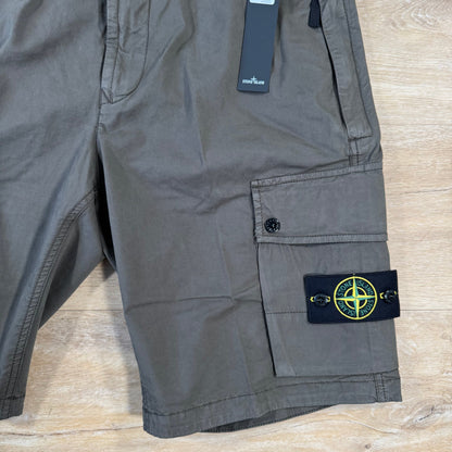 Stone Island Supima Twill Stretch-TC Cargo Bermuda Shorts in Military Green