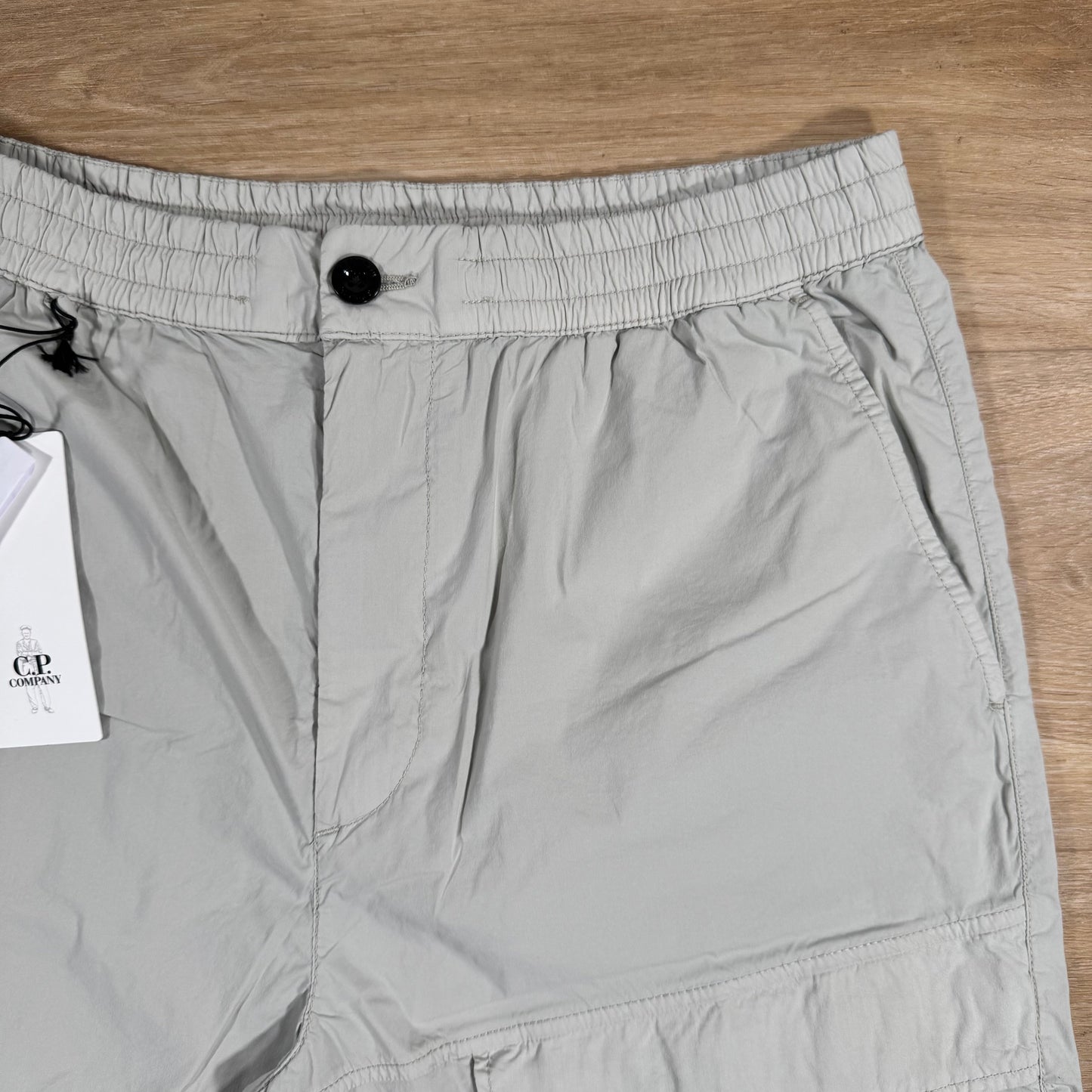 CP Company 50 Fili Stretch Cargo Shorts in Blue Fox - Grey