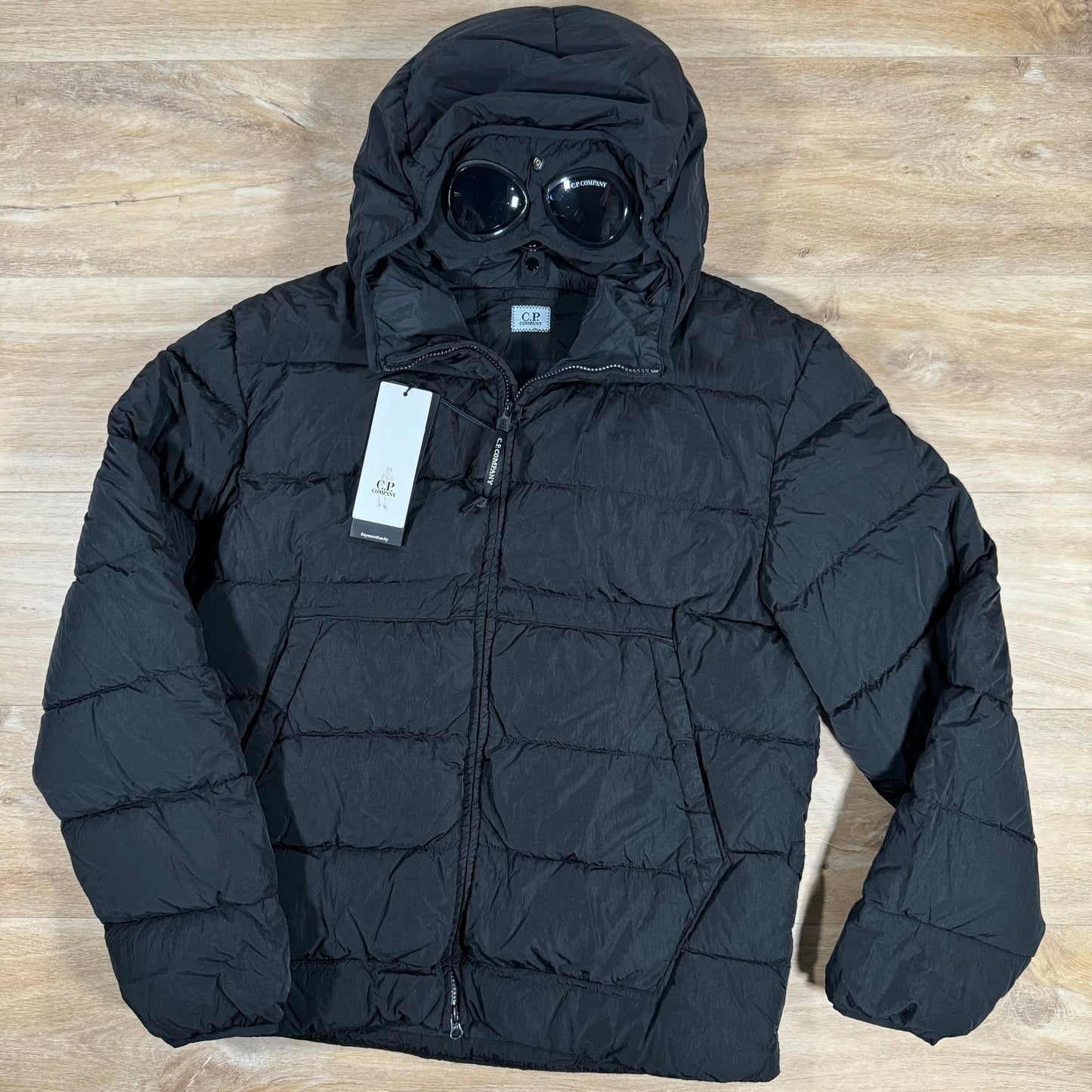 CP Company Chrome-R Goggle Down Jacket in Black
