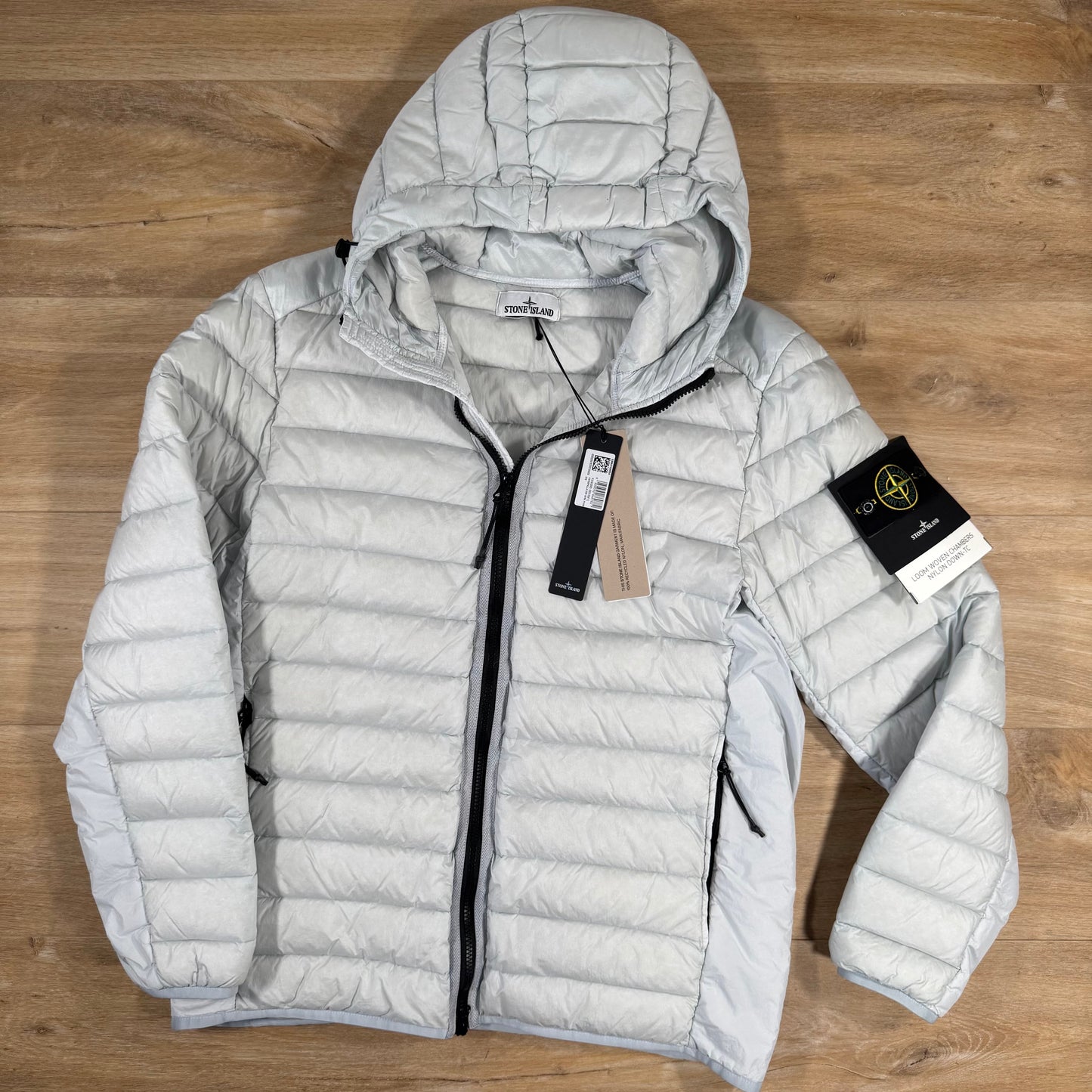 Stone Island Loom Woven Nylon Down-TC Jacket in Sky Blue