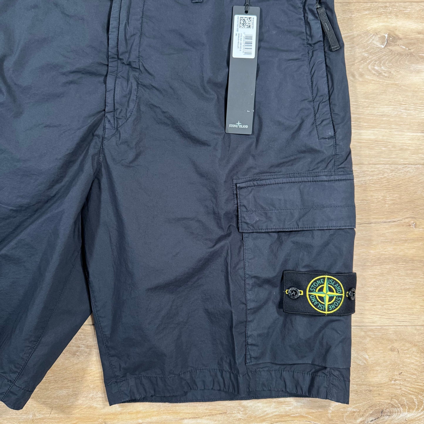 Stone Island Stretch Tela Cargo Bermuda Shorts in Navy