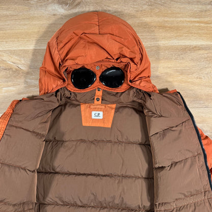 CP Company Chrome-R Goggle Down Jacket in Bombay Brown