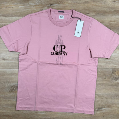 CP Company 30/2 Mercerized Jersey Twisted British Sailor T-Shirt in Misty Rose - Pink