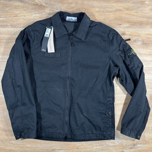Stone Island Stretch Twill Overshirt in Black