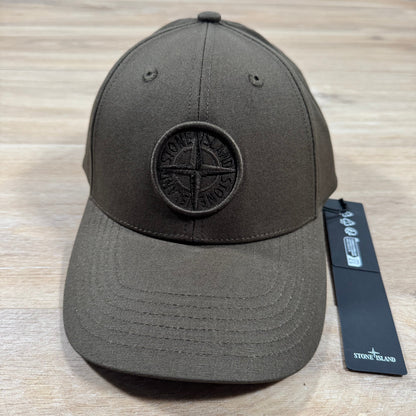 Stone Island Compass Logo Cap in Military Green