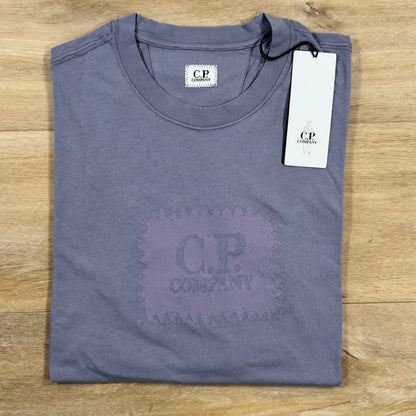 CP Company Stitch Block Logo T-Shirt in Lavender Violet