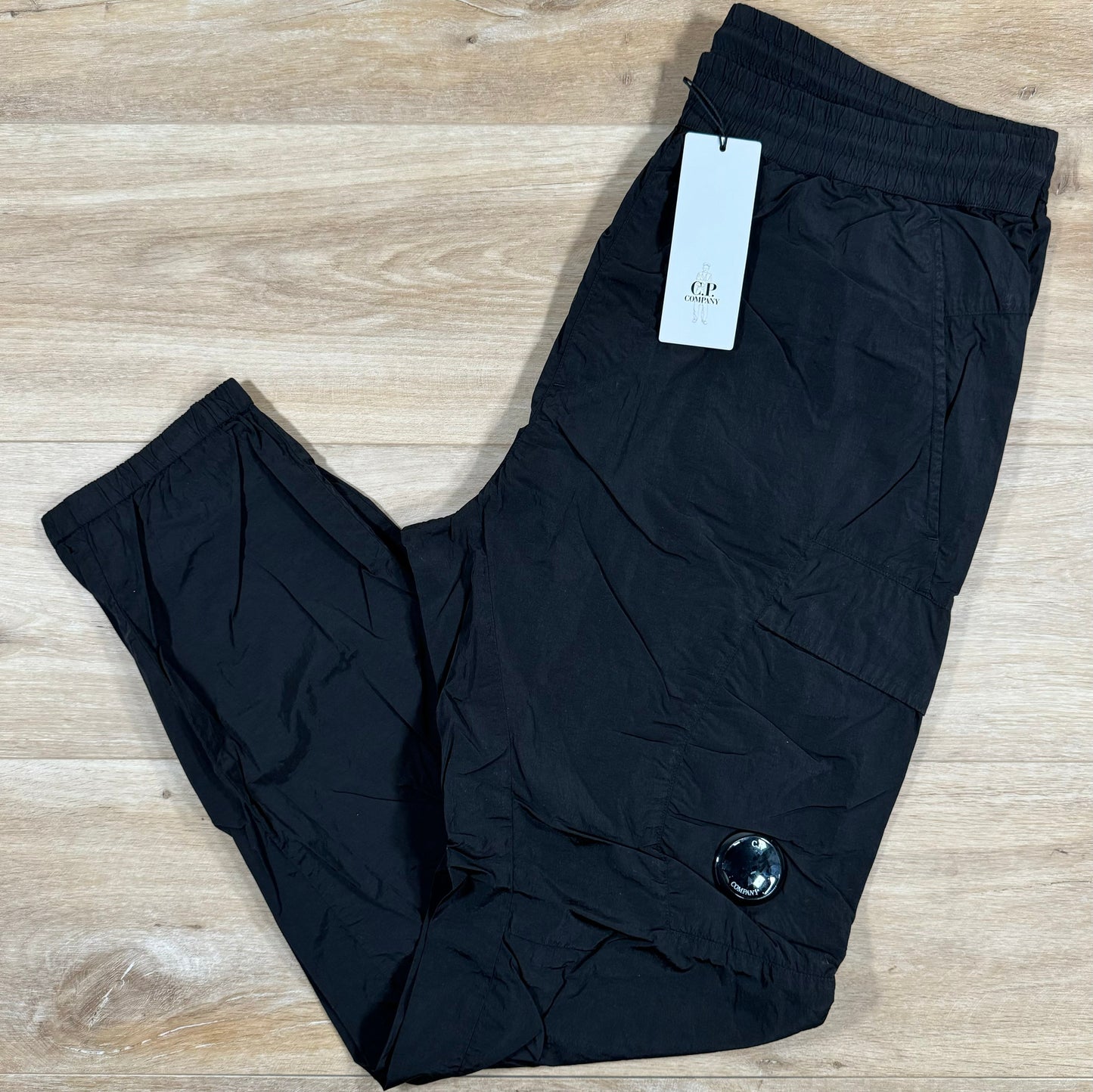 CP Company Chrome Nylon Cargo Pants in Black