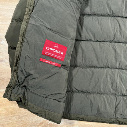 CP Company Chrome-R Goggle Down Jacket in Ivy Green