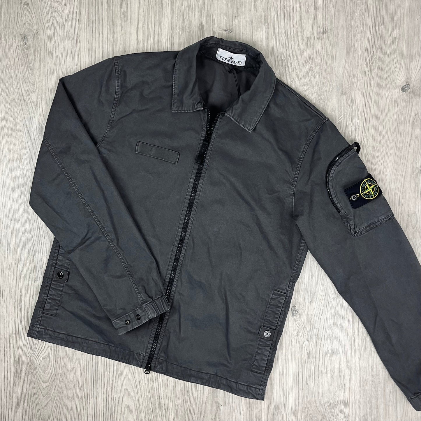 Stone Island Zip Overshirt - Charcoal