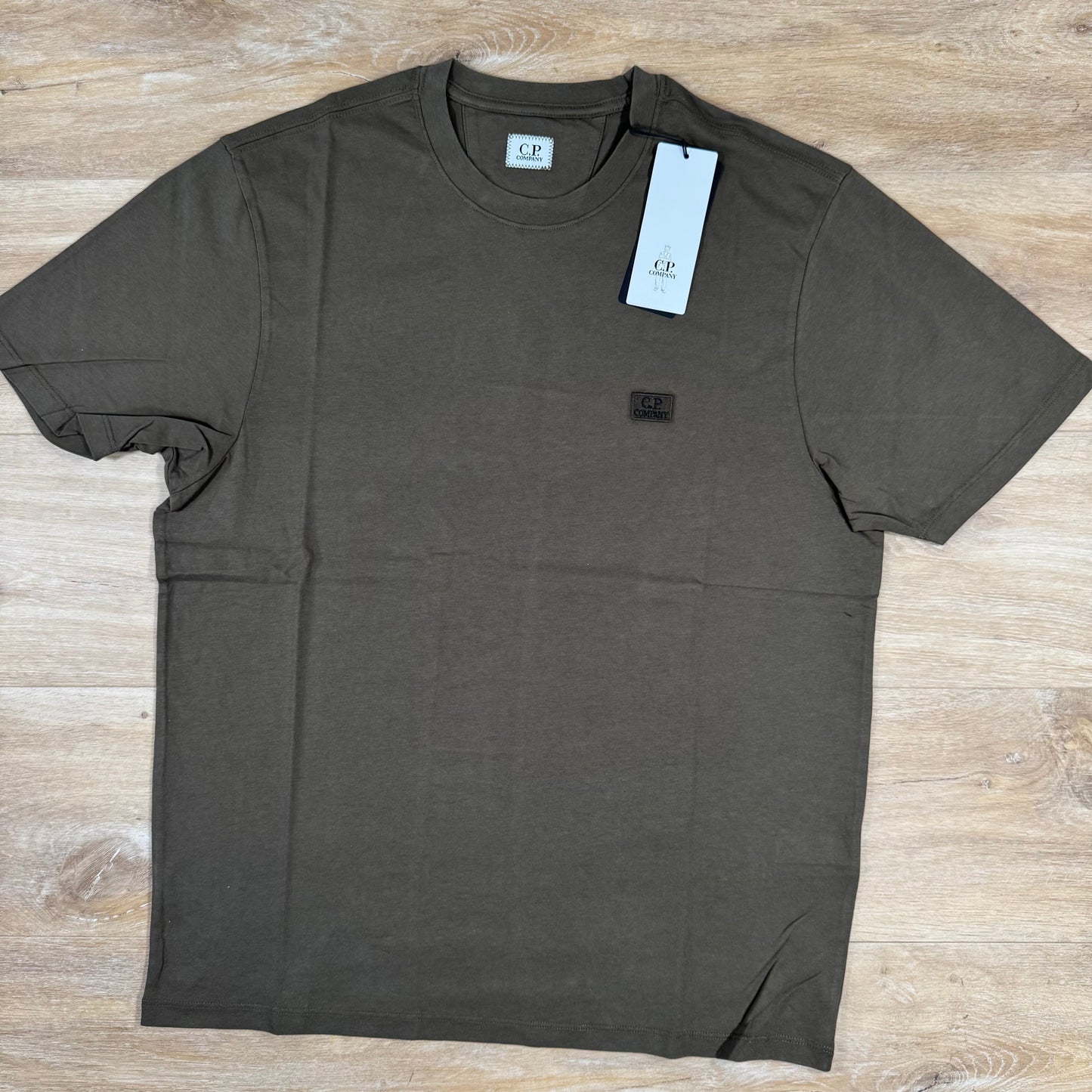 CP Company 30/1 Jersey Logo Patch T-Shirt in Ivy Green