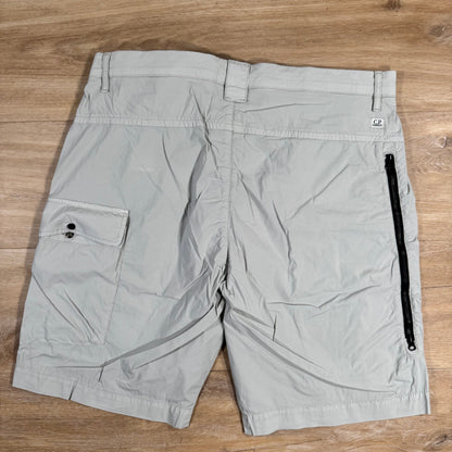 CP Company 50 Fili Stretch Cargo Shorts in Blue Fox - Grey