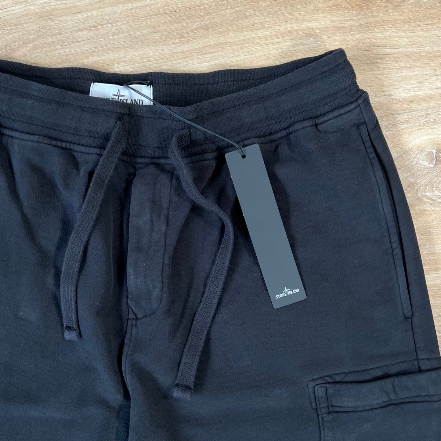 Stone Island Organic Cotton Fleece Shorts in Black