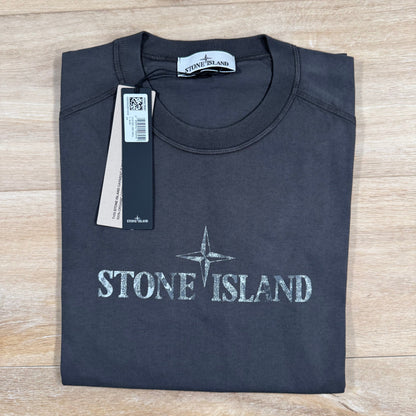 Stone Island Organic Cotton Logo T-Shirt in Charcoal Grey