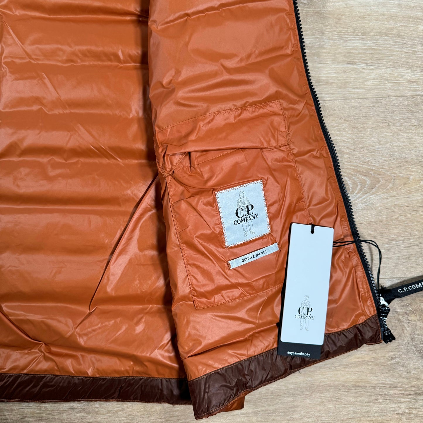 CP Company DD Shell Goggle Down Vest in Bombay Brown