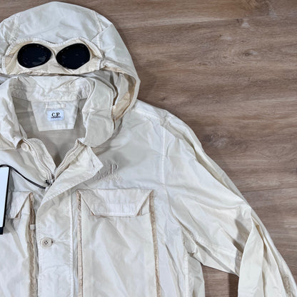 CP Company Flatt Nylon Goggle Overshirt in Pistachio Shell