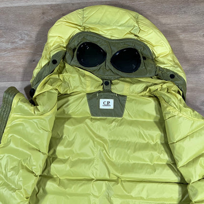 CP Company DD Shell Goggle Down Gilet in Green Sheen - Yellow
