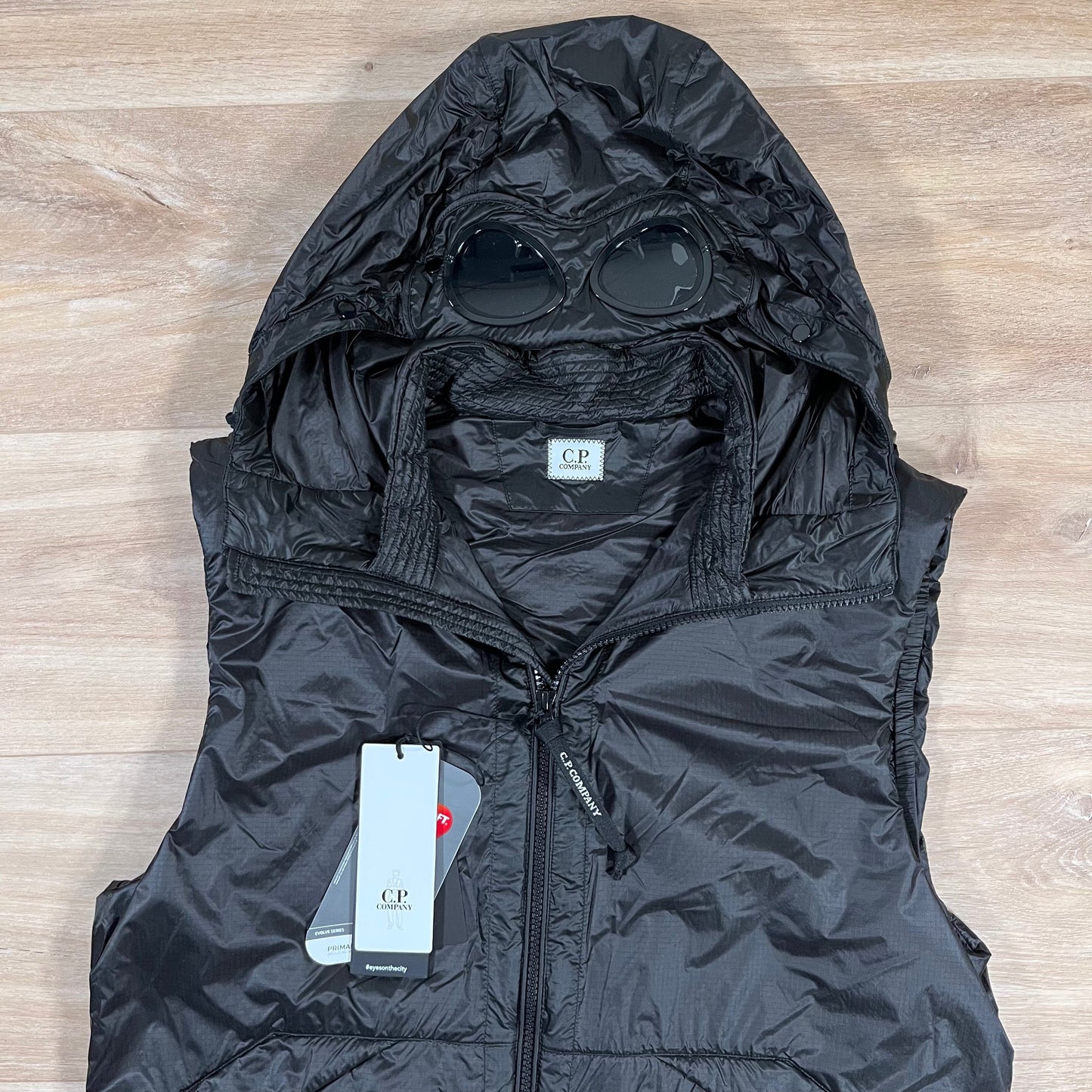 CP Company Nada Shell Goggle Padded Gilet in Black