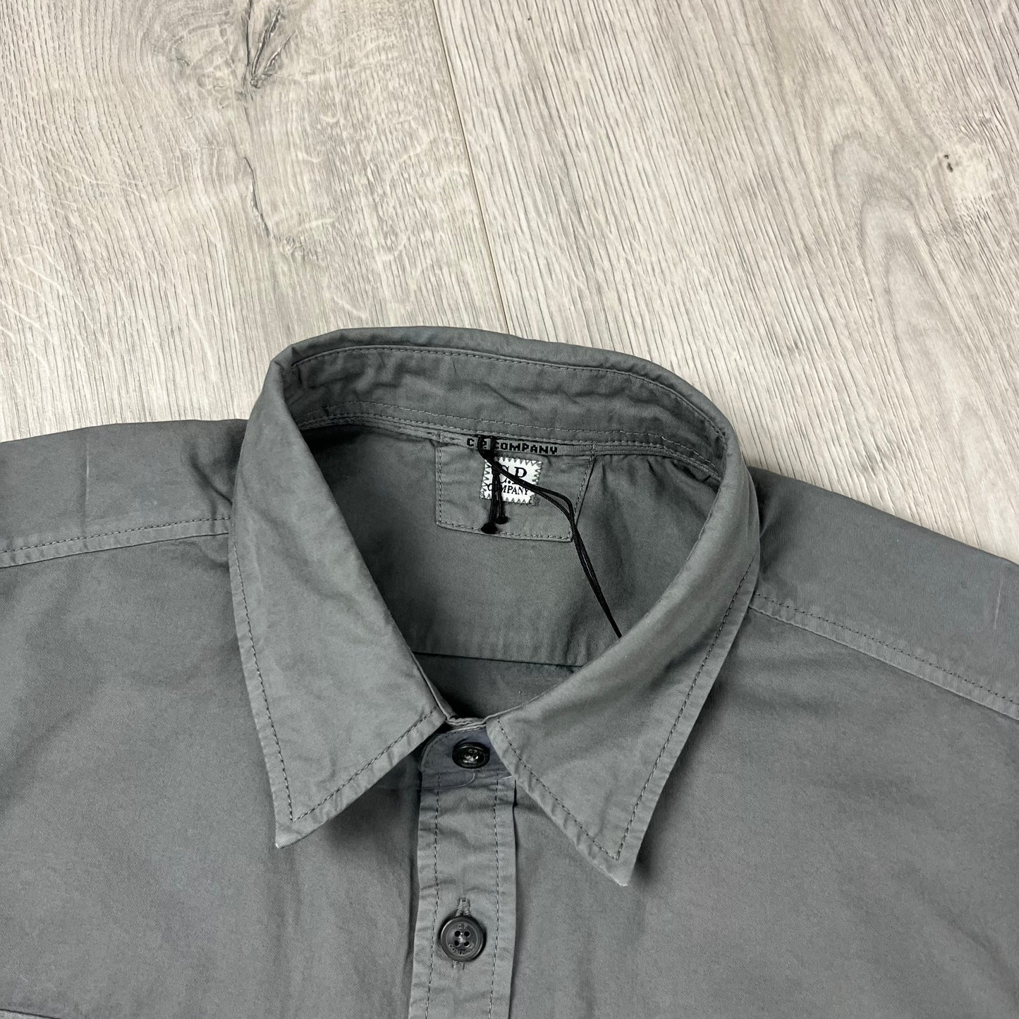 CP Company Button Overshirt - Smoked Pearl