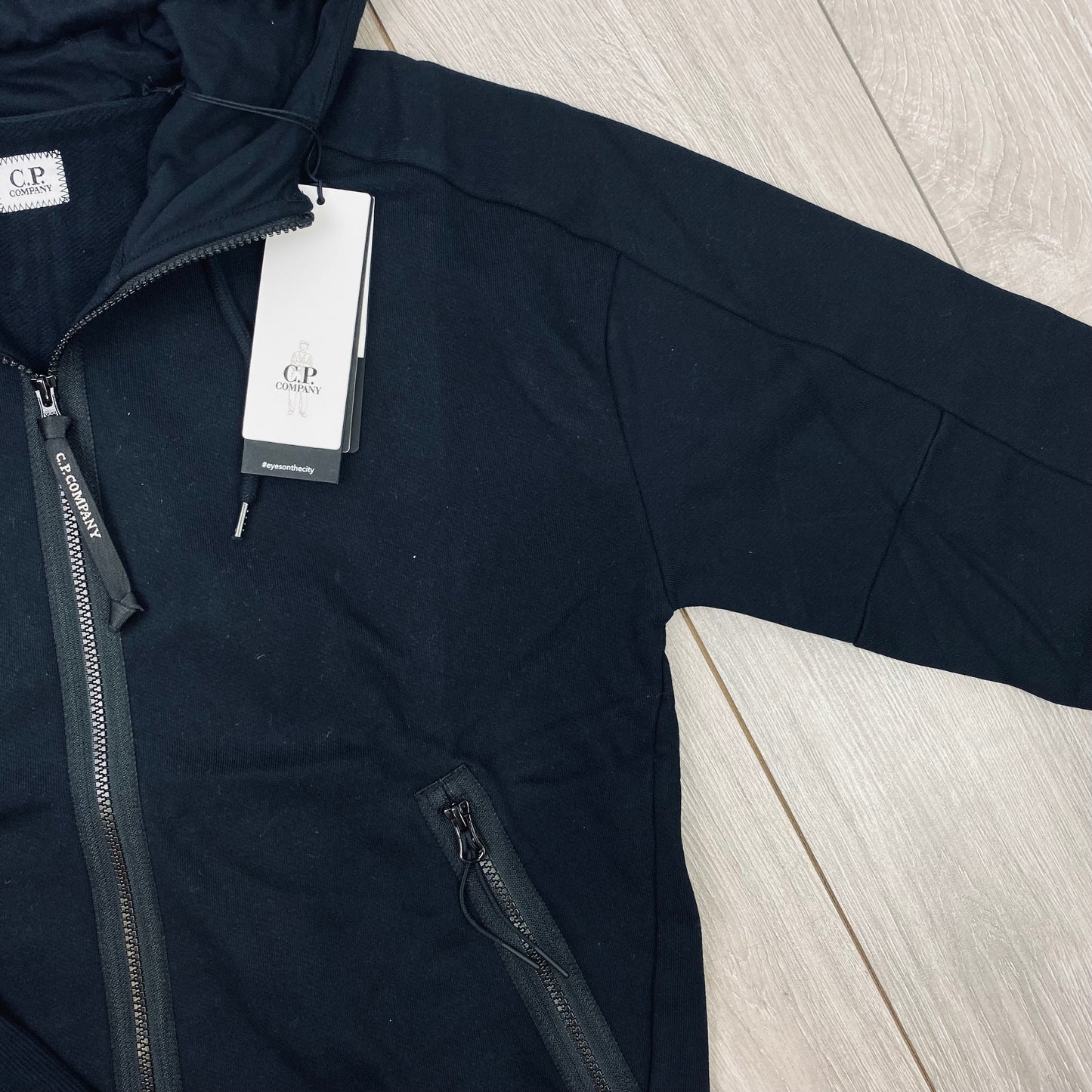 CP Company Raised Fleece Goggle Hoodie - Black