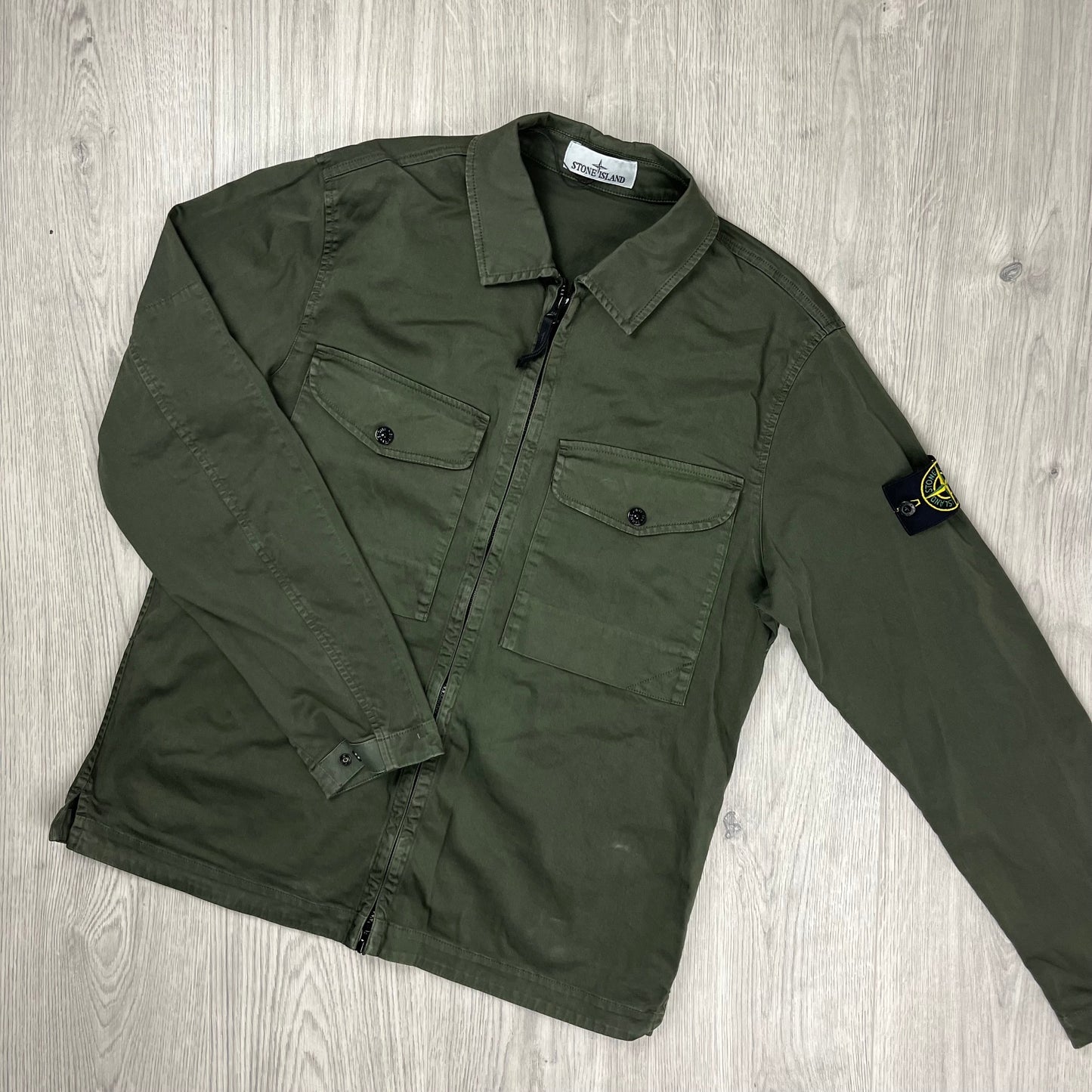 Stone Island Zip Overshirt - Military